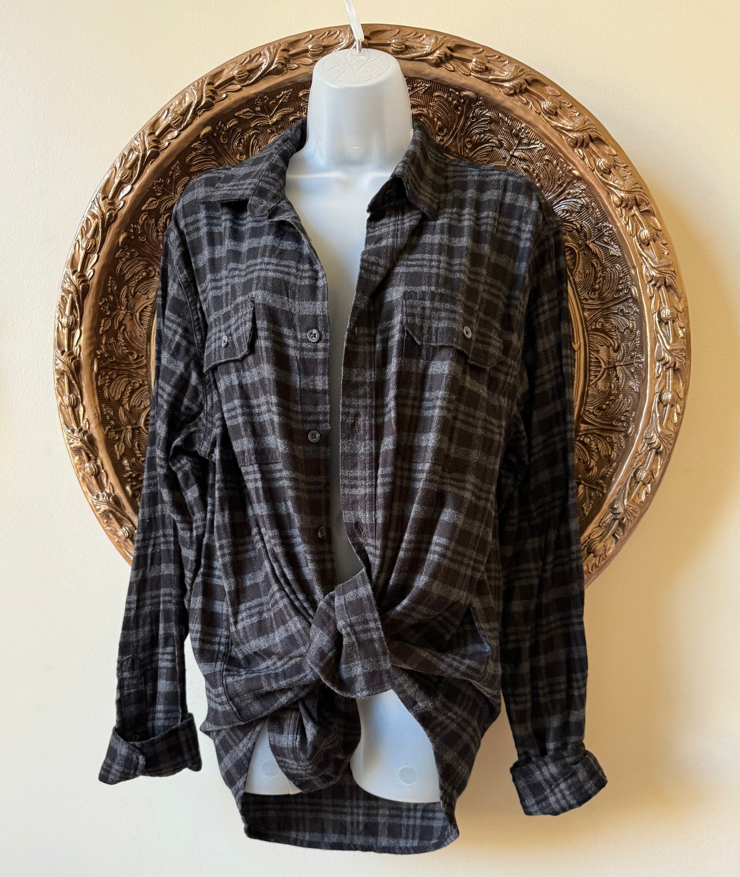 Rock & Roll Repurposed Flannel-Red