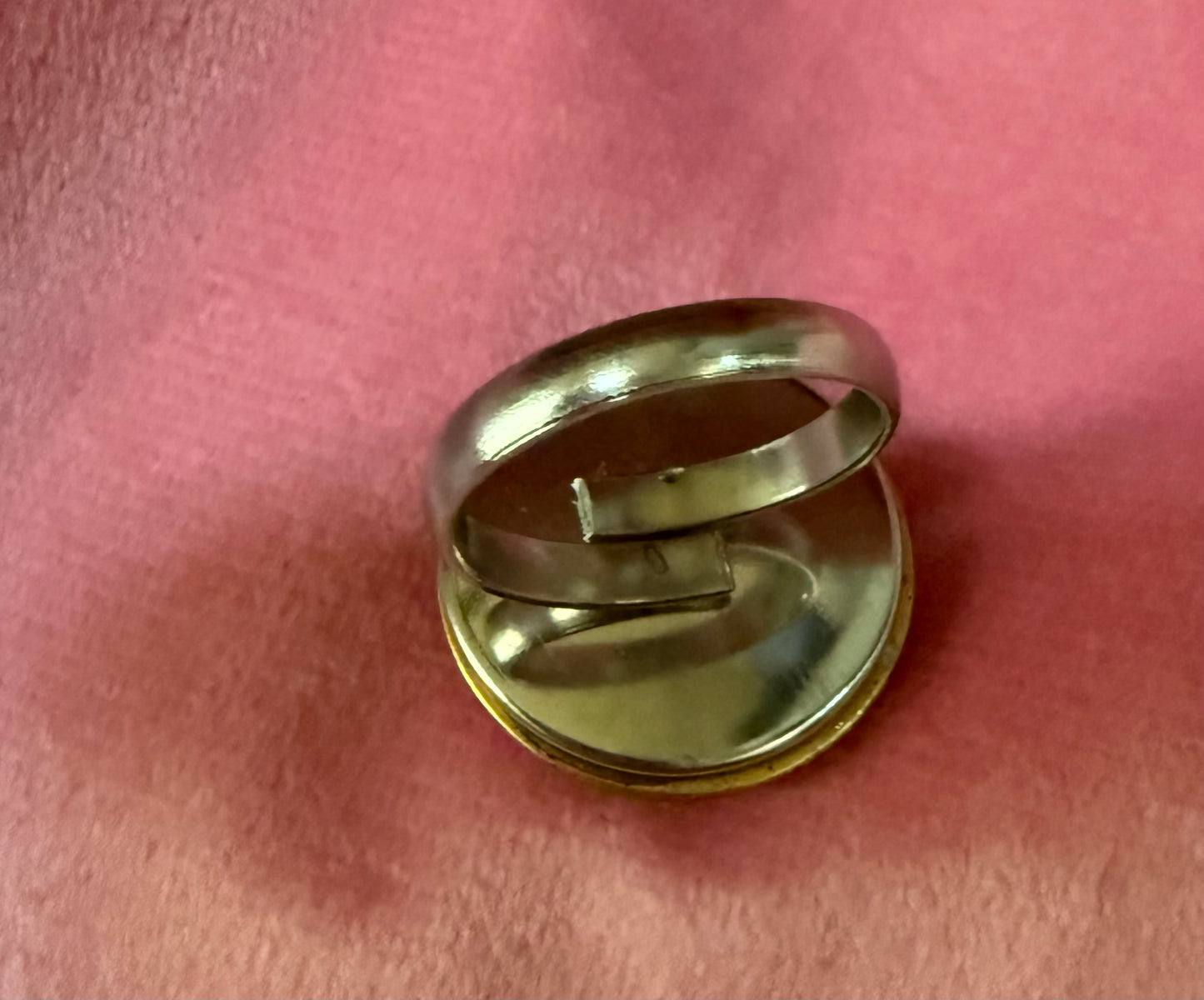 Vintage Gold Button Adjustable Ring