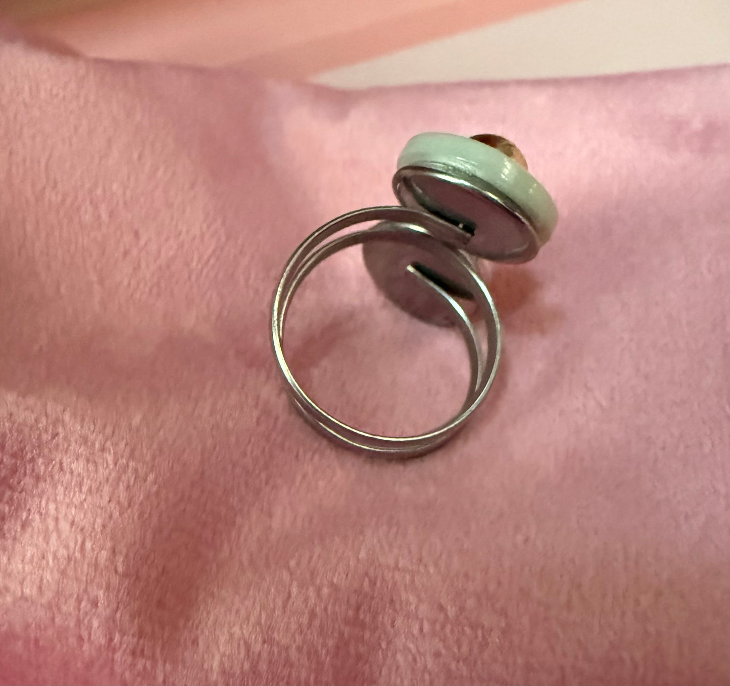 Repurposed Vintage Button Adjustable Ring