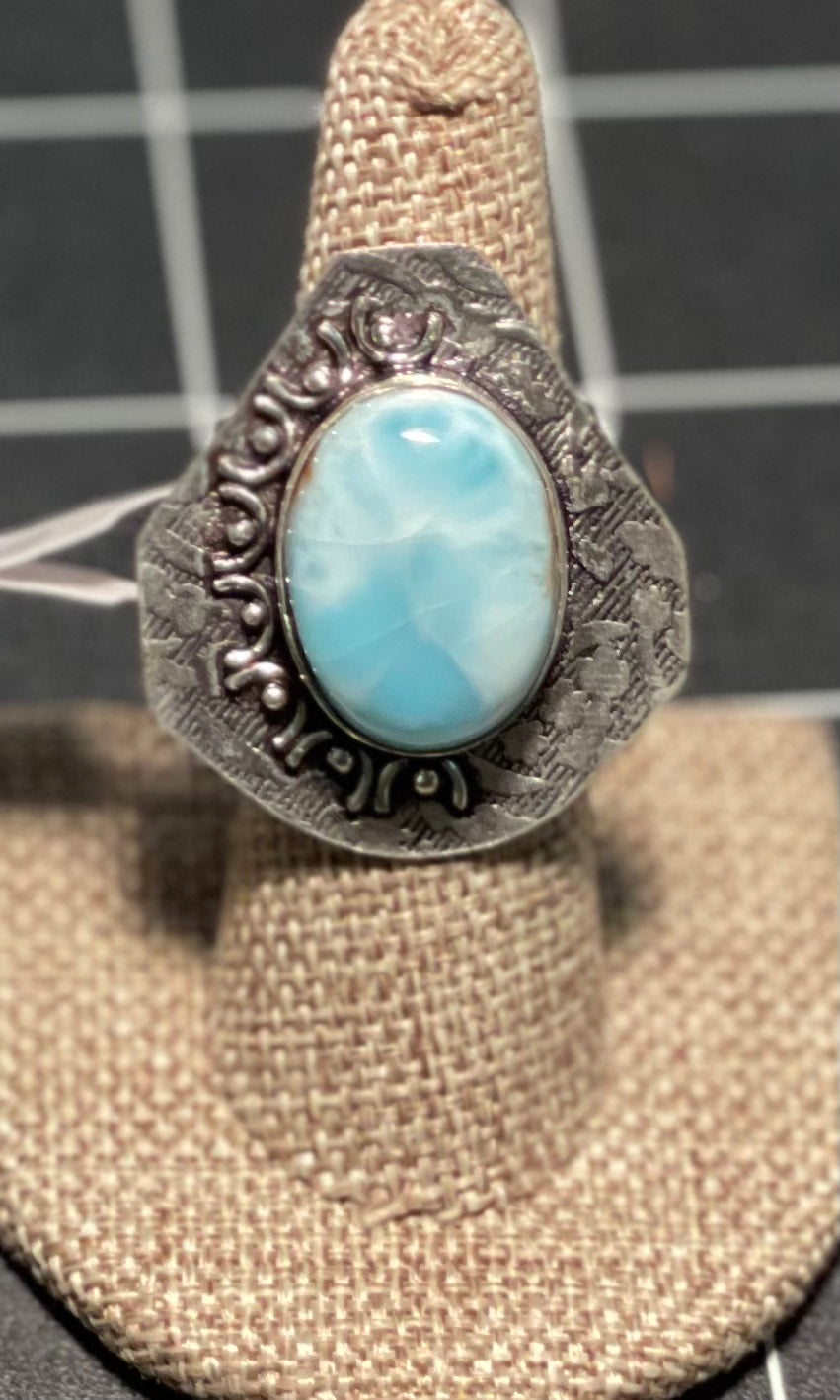 Larimar Stone Ring (size 8.5)