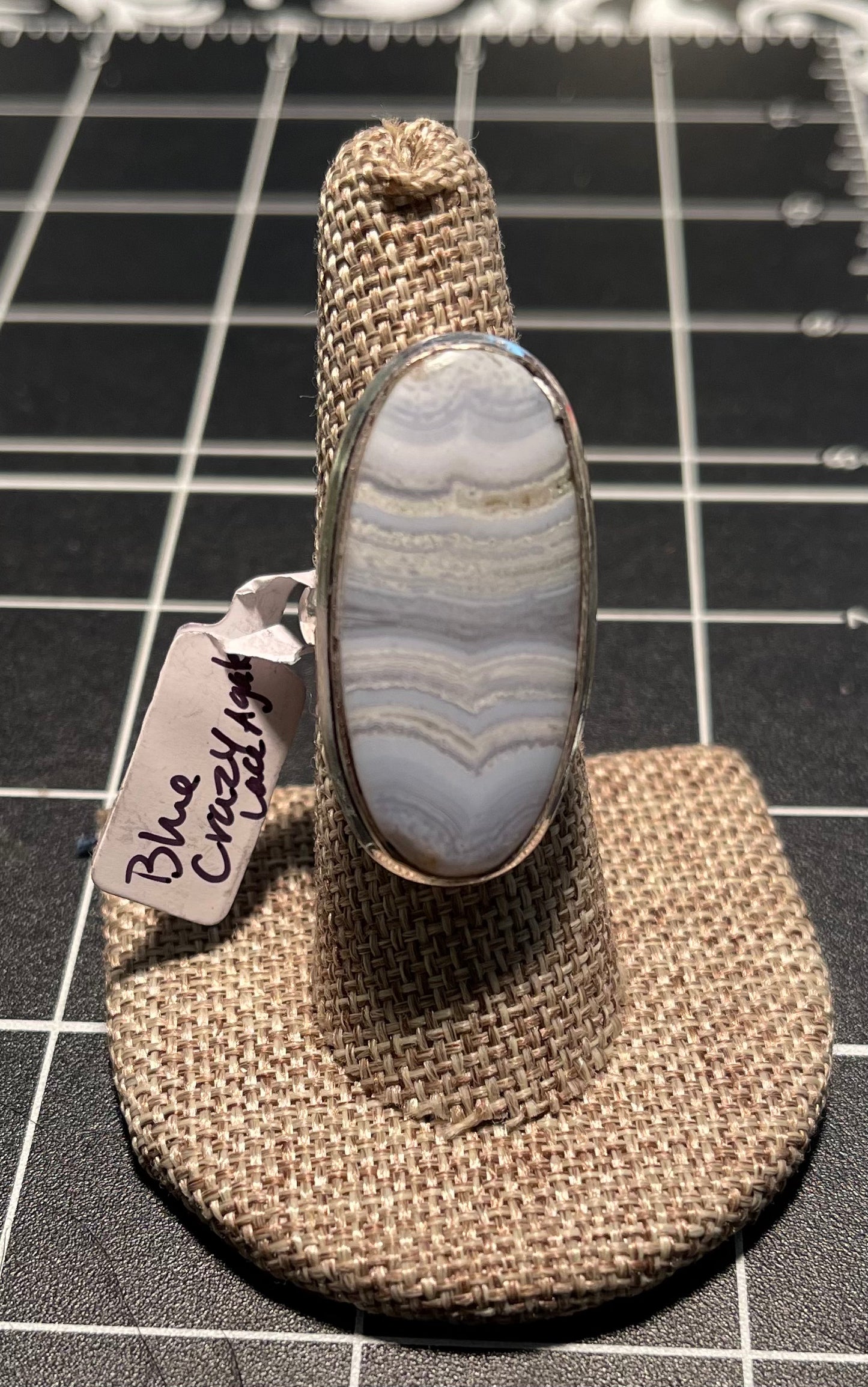 Blue Crazy Lace Agate Ring (size 8)