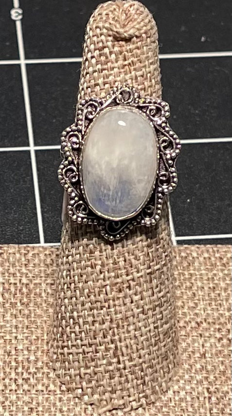 Rainbow Moonstone Ring (size 7)R-6452