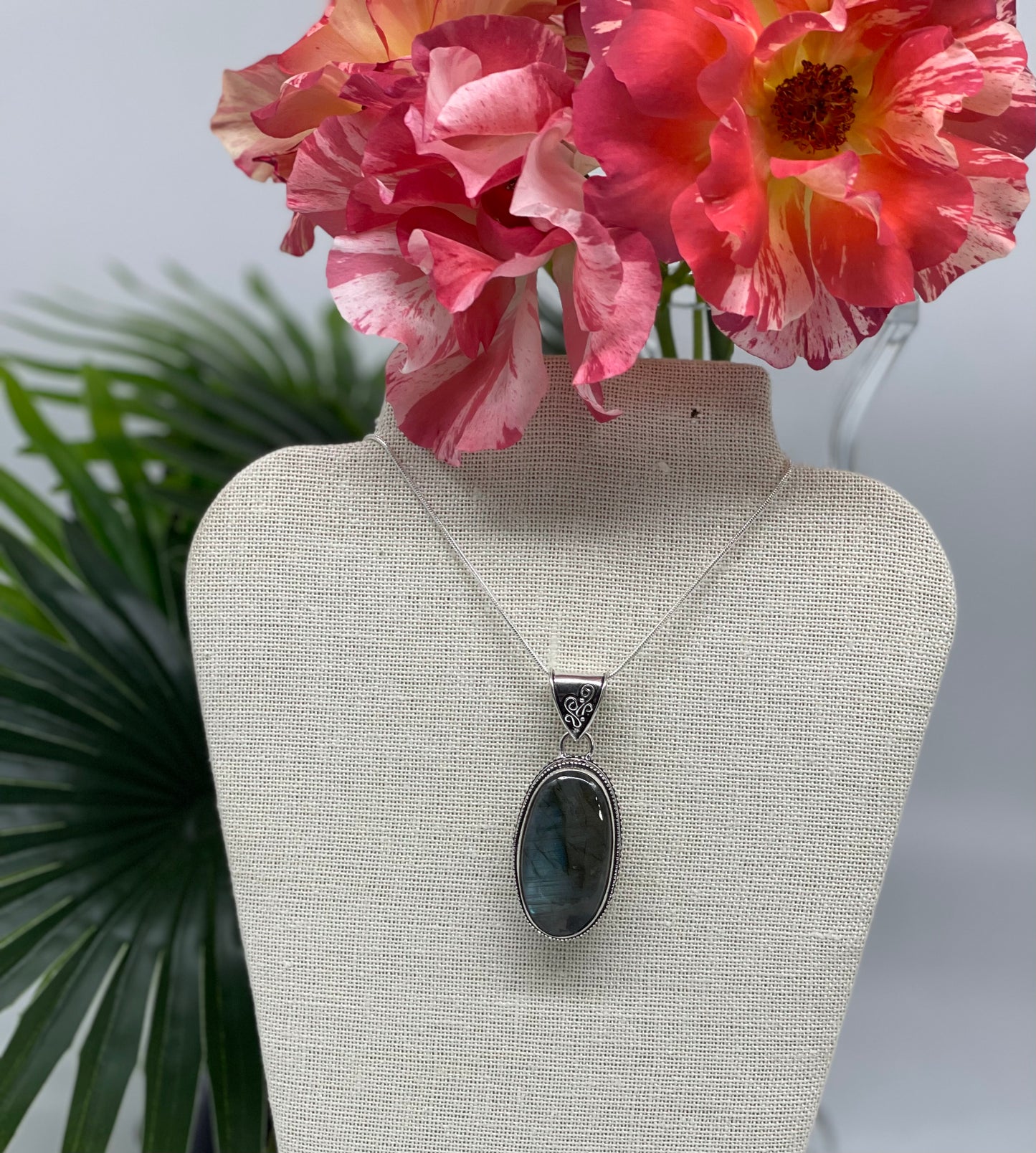 Natural Labradorite Pendant Necklace
