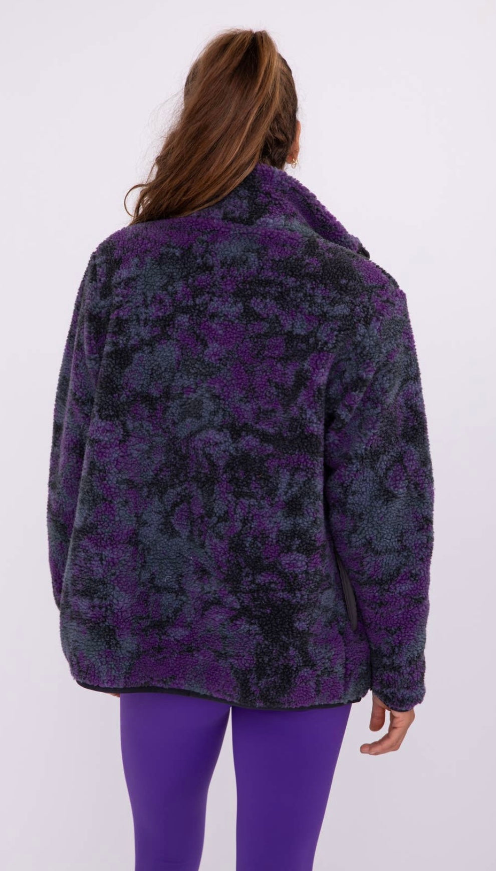 Dark Tie-Dye Sherpa Full Zip Jacket