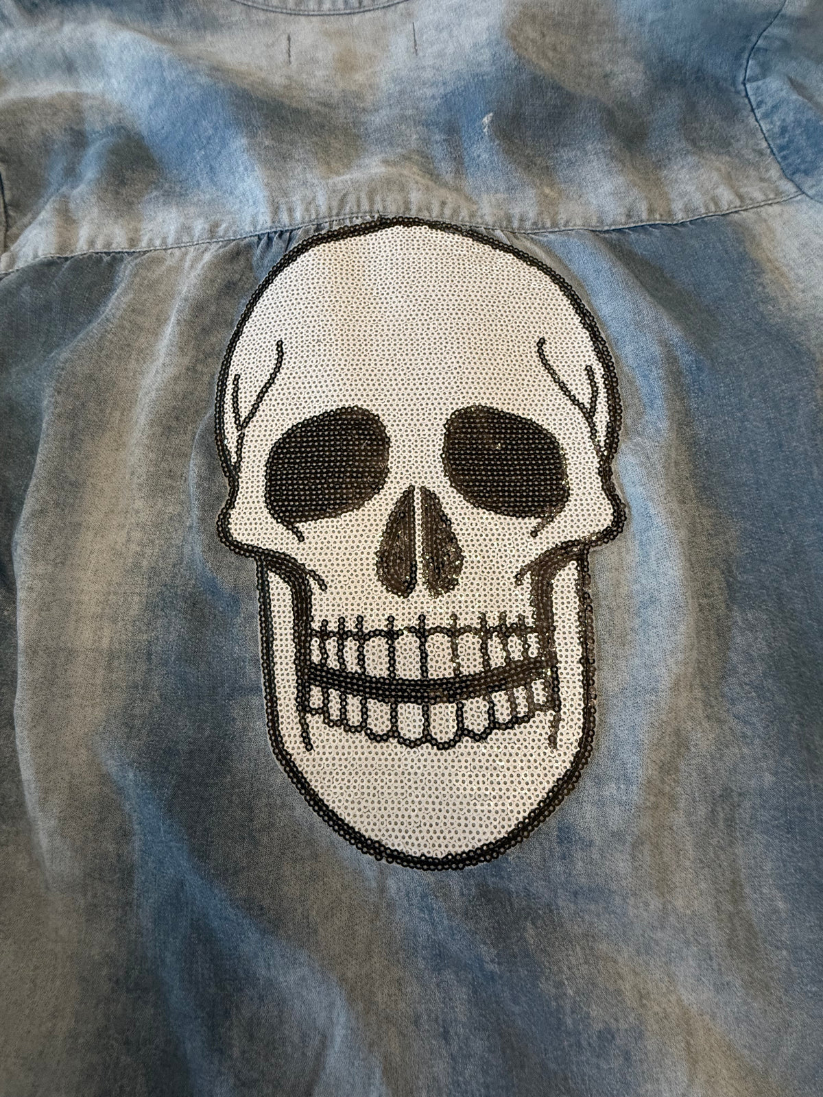 Skull Bling- Up cycled Shirt