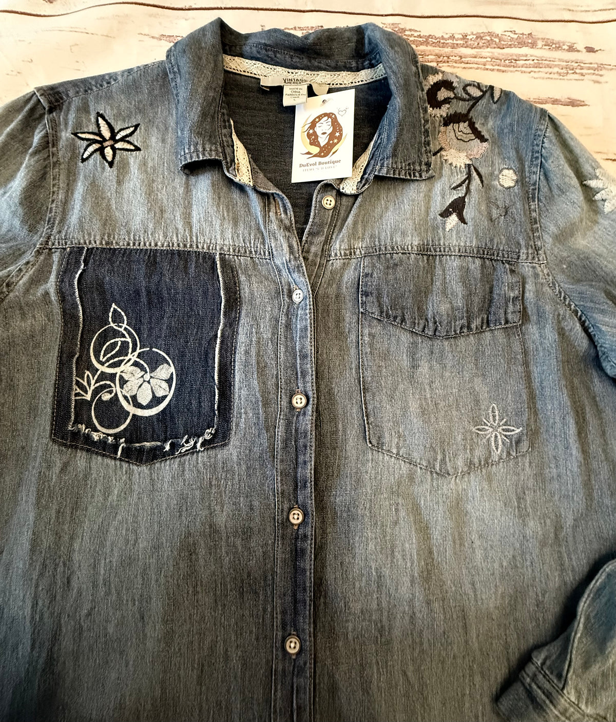 Up cycled Turquoise Junkie Shirt