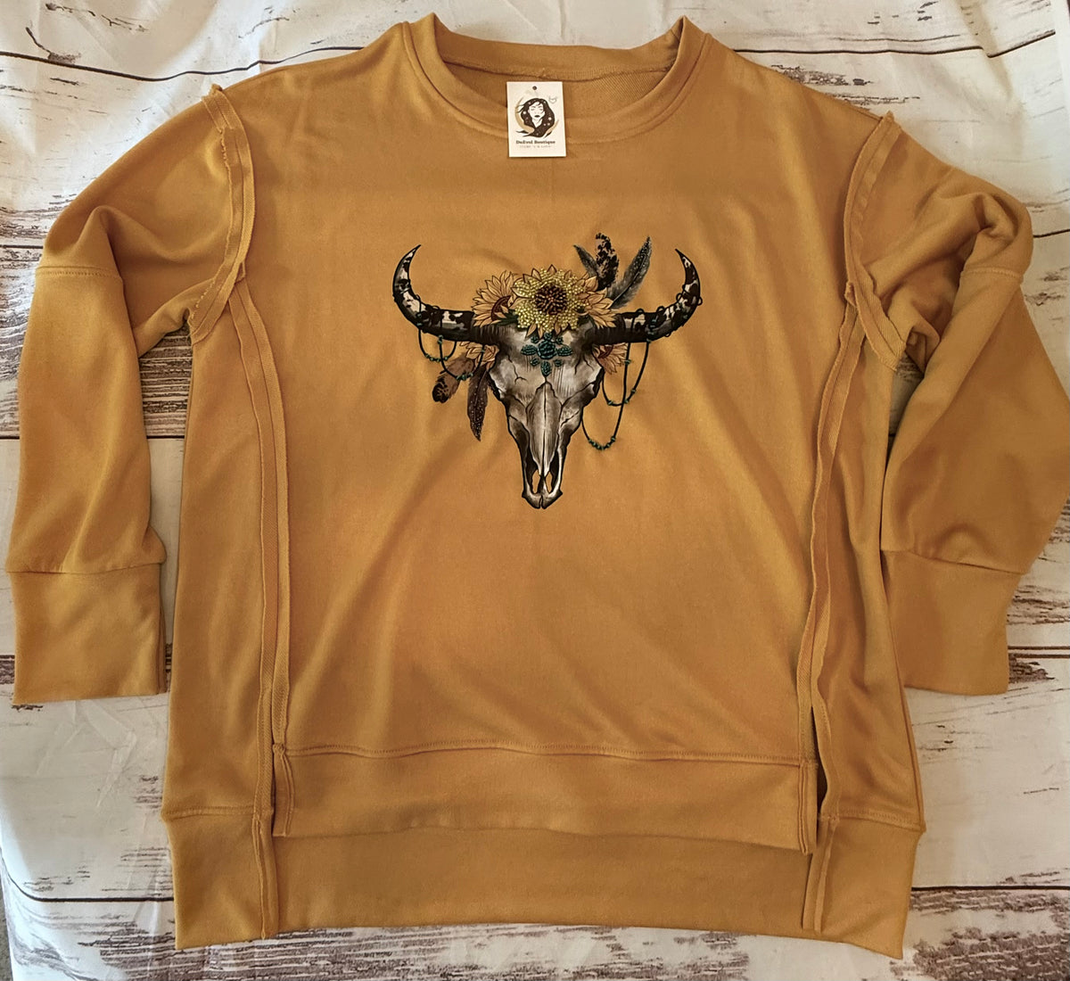 Up cycled Hand Beaded Design Sweatshirt