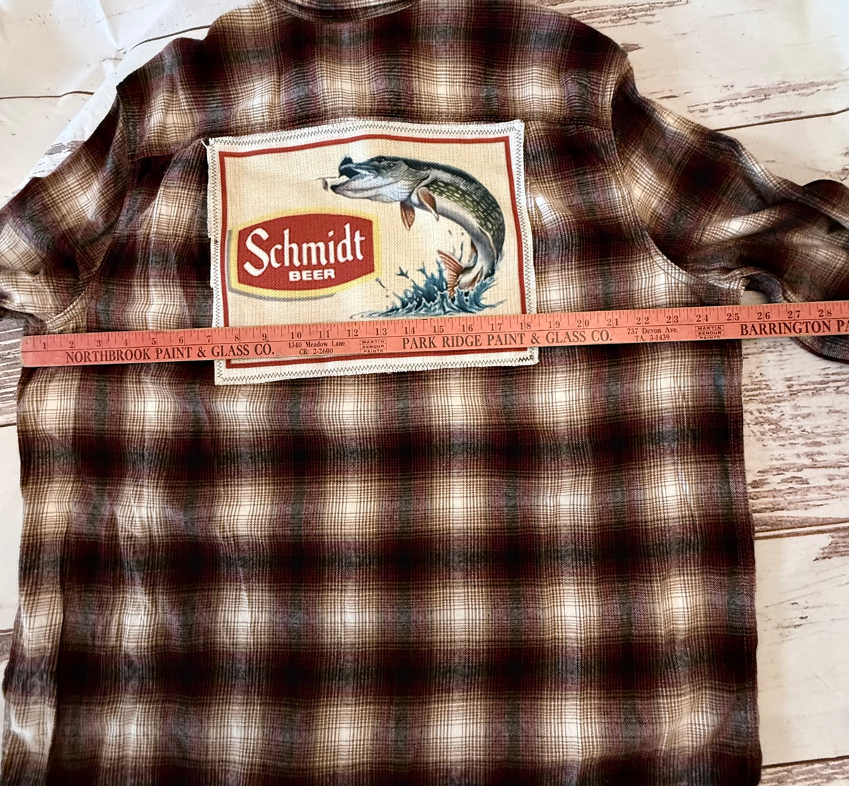Up cycled Flannel With Custom Outdoor Patch