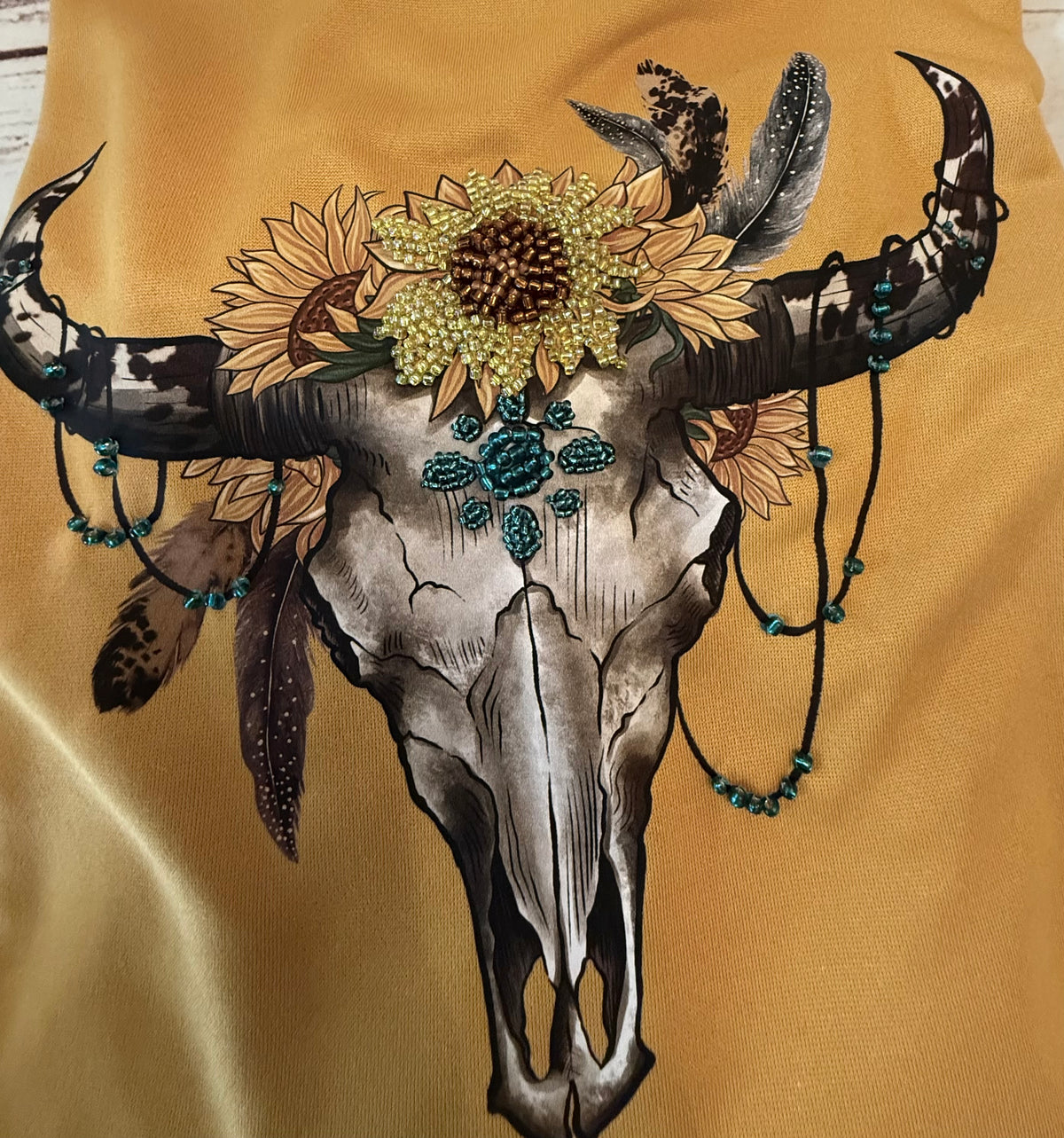 Up cycled Hand Beaded Design Sweatshirt