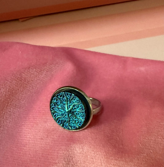 Vintage Button Adjustable Ring