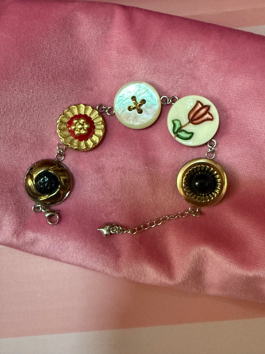 Repurposed Vintage Button Bracelet