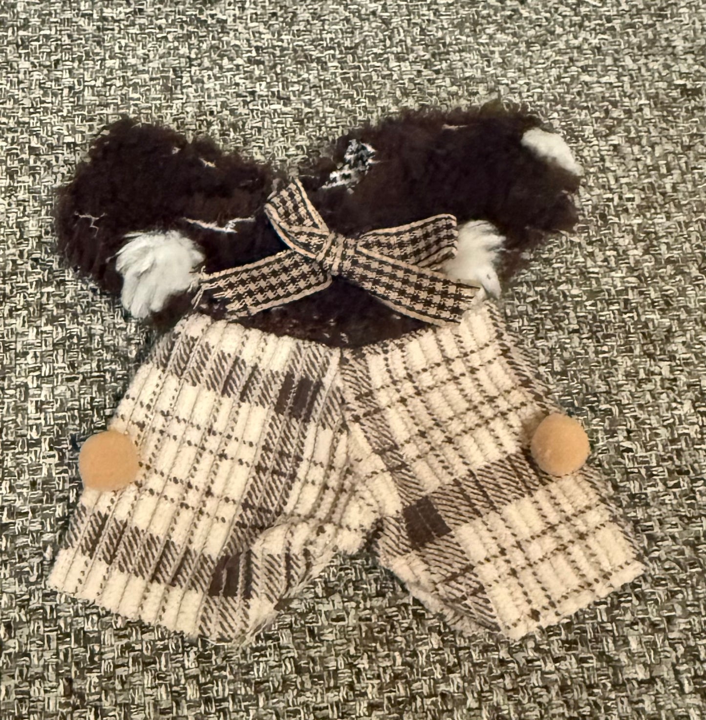 Handmade Furry Vest & Corduroy Pants Outfit for Labubu