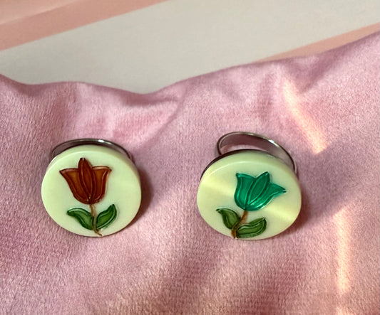 Repurposed Vintage Button Ring