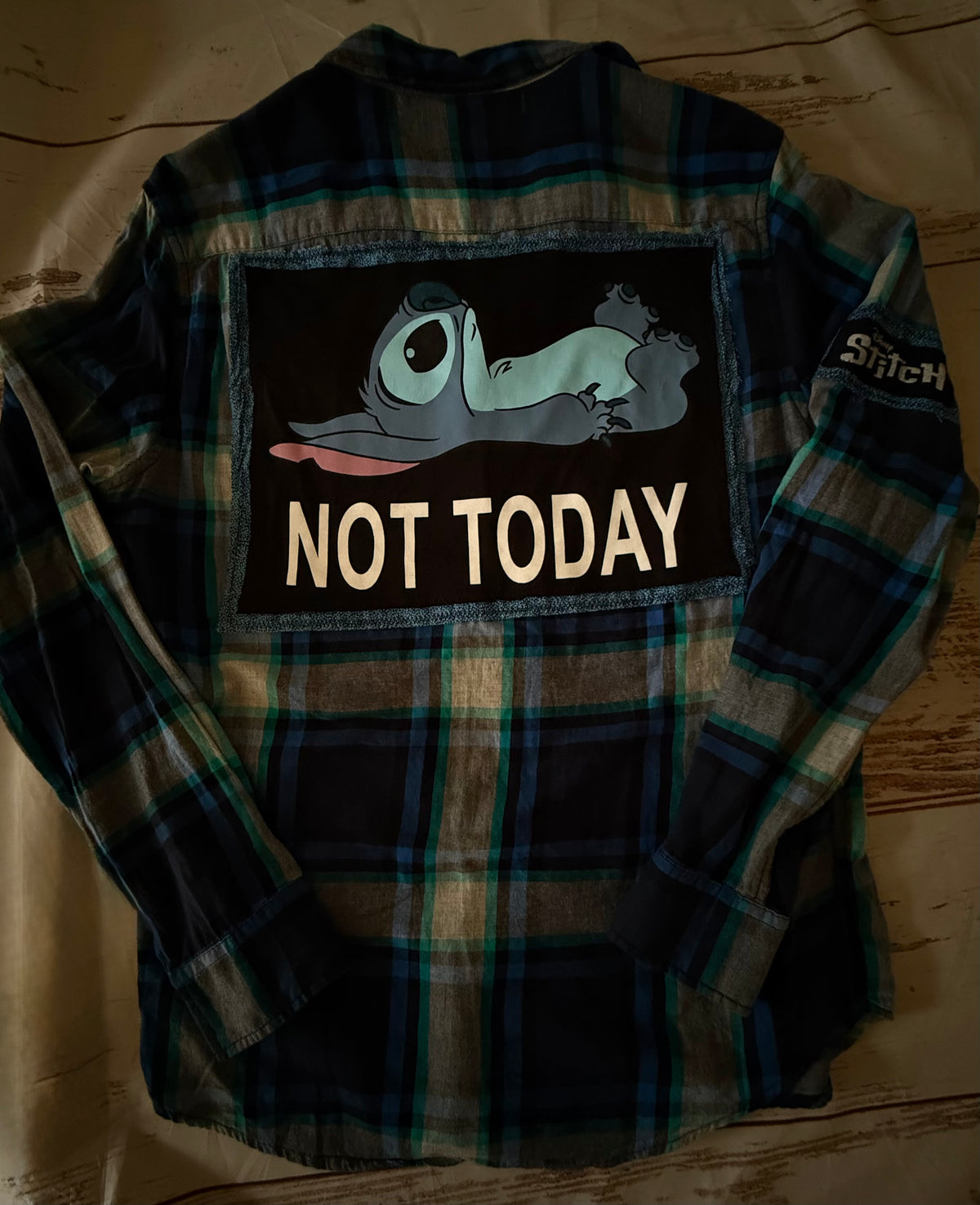 “Not today” Repurposed Flannel