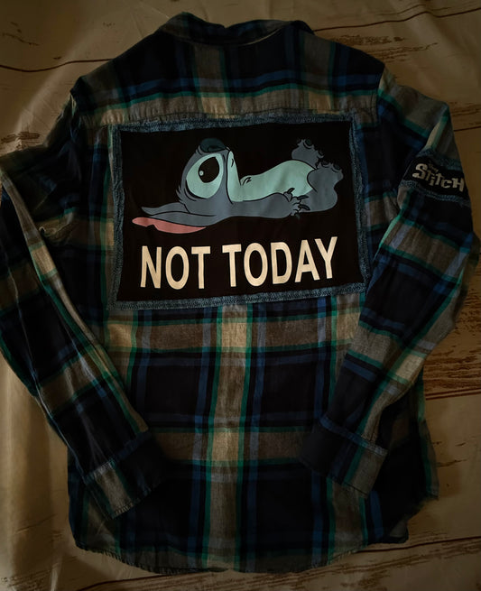 “Not today” Repurposed Flannel