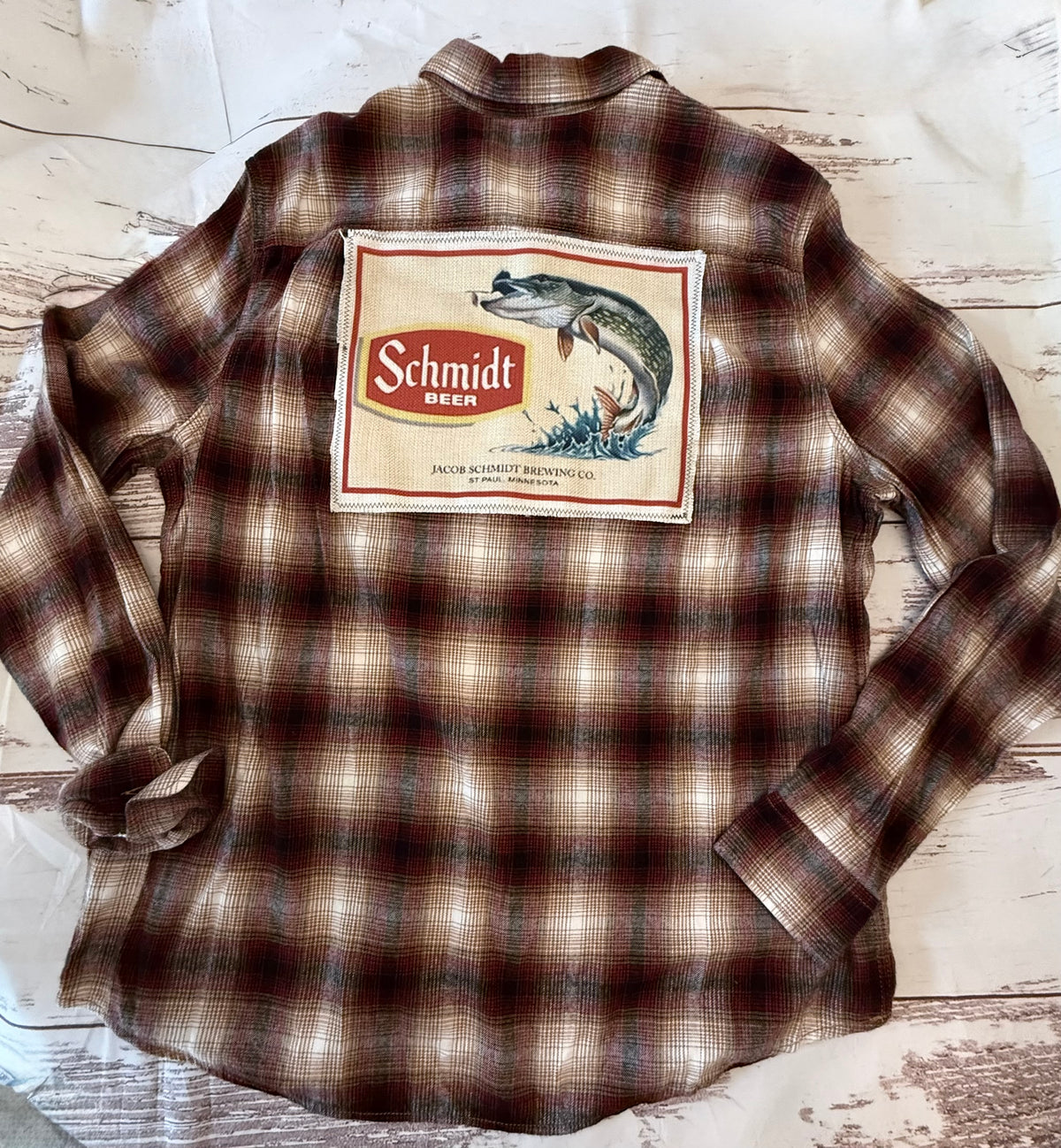 Up cycled Flannel With Custom Outdoor Patch