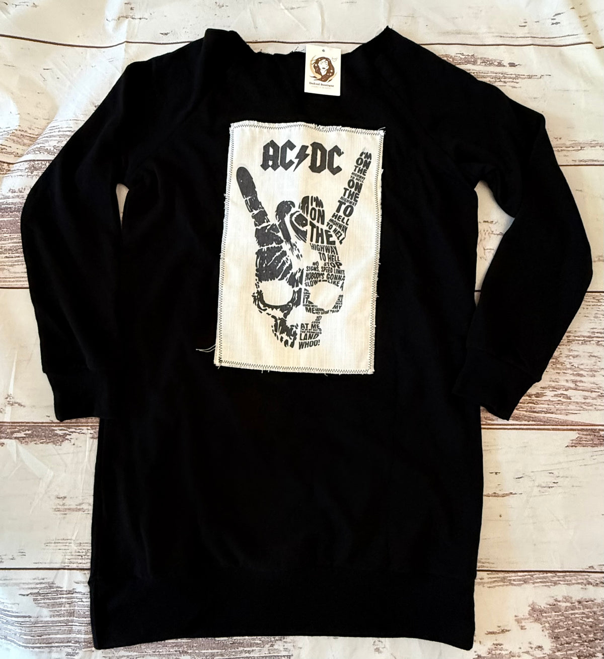 Up cycled Tunic Sweatshirt with Sublimation Patch
