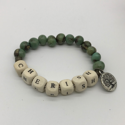 Positive affirmation stretch bracelet