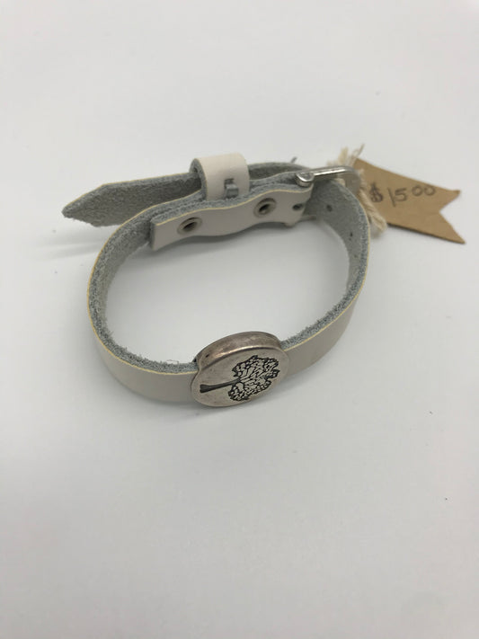Handmade leather tree of life bracelet