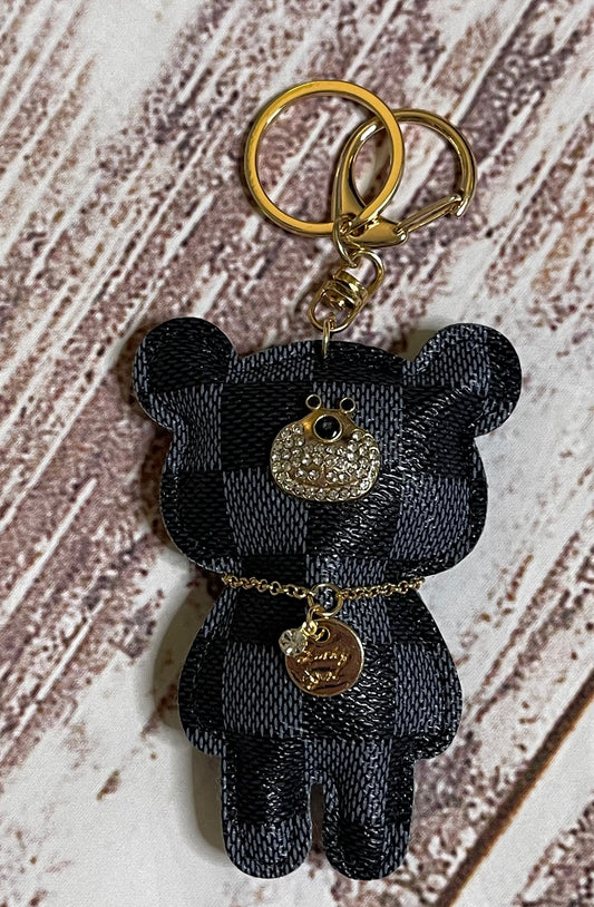 Checkered Teddy Keychain